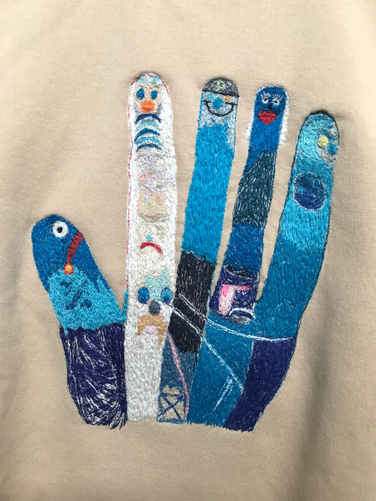 Hand Embroidered Finger Family Sweatshirt