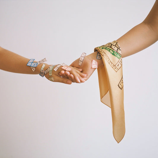 Green Domino Silk Scarf
