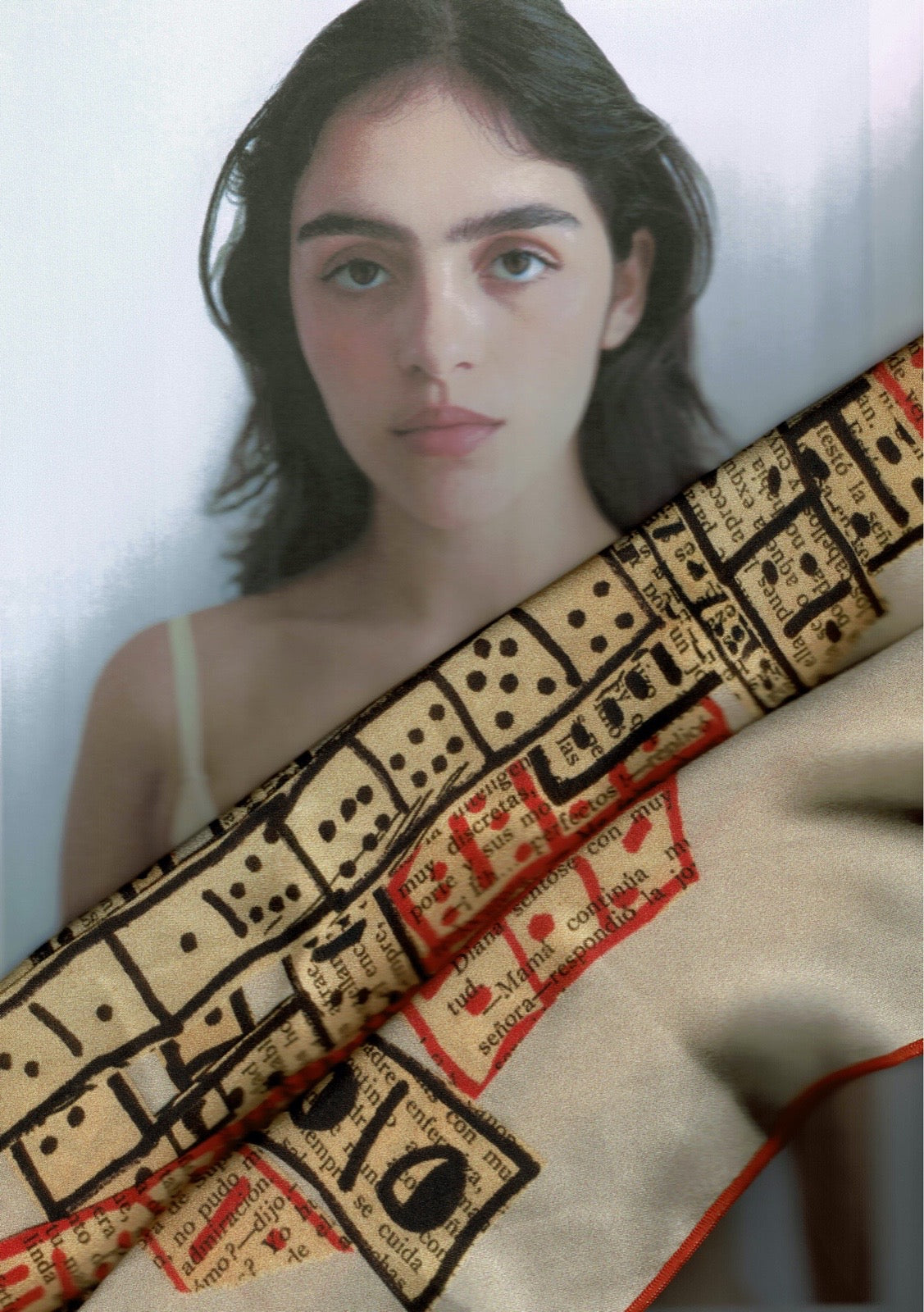 Red Domino Silk Scarf