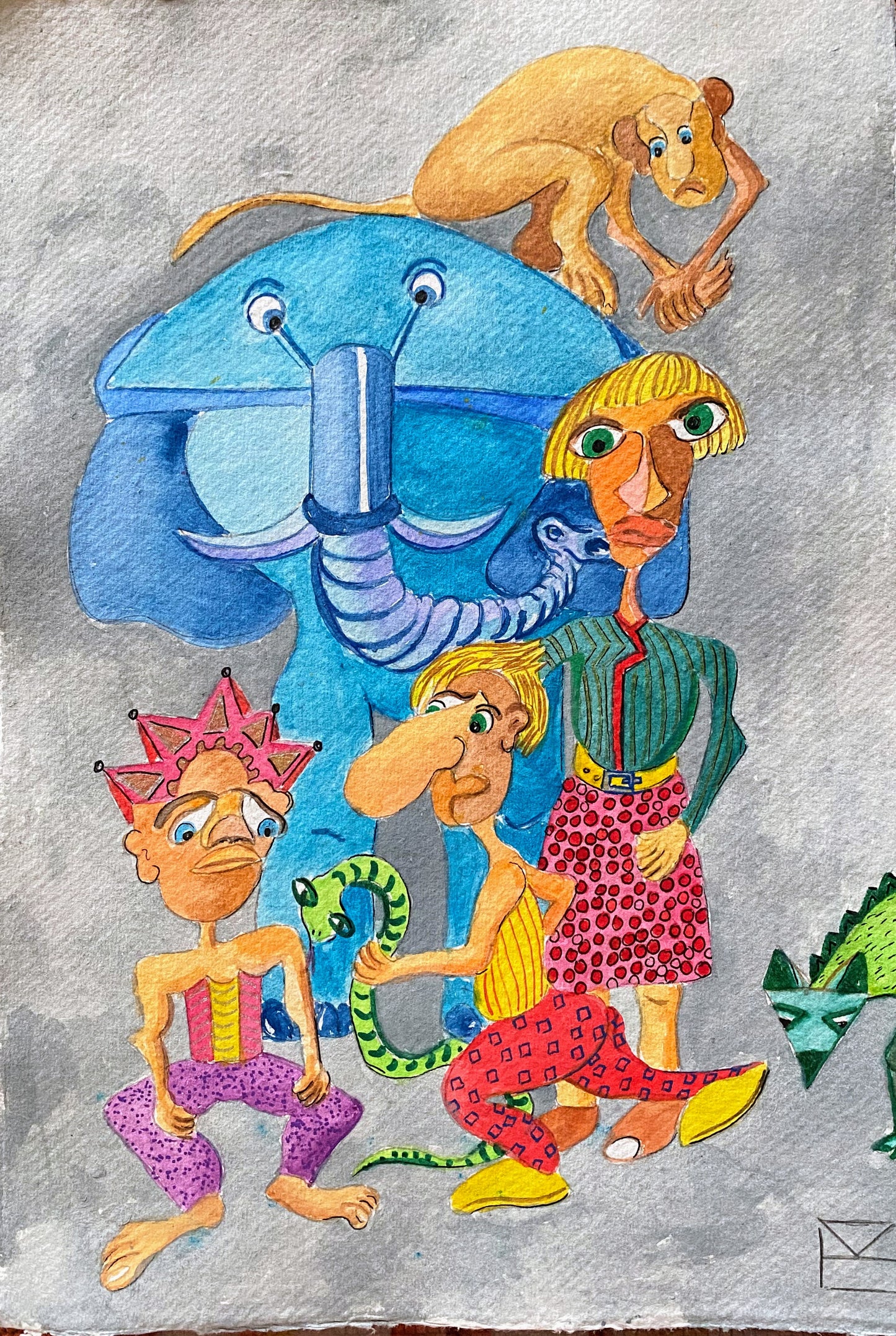 Manuel Calvarro - Junto a un elefante azul