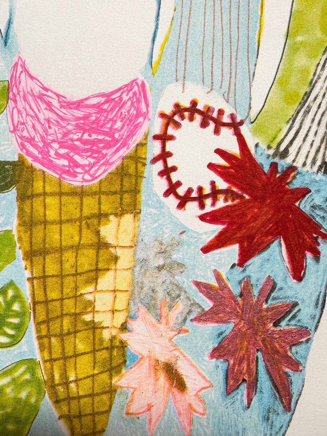 Mike Swaney Hand Embellished Riso Print