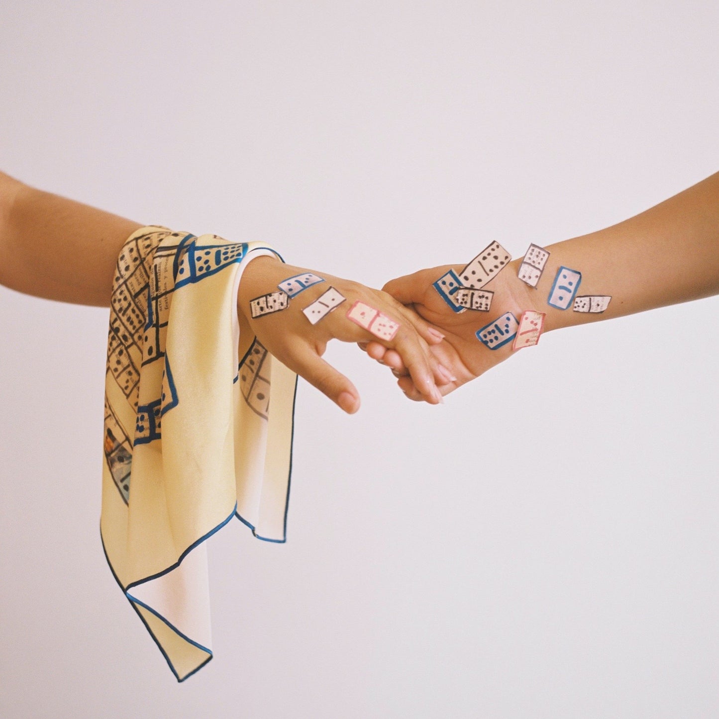 Blue Domino Silk Scarf