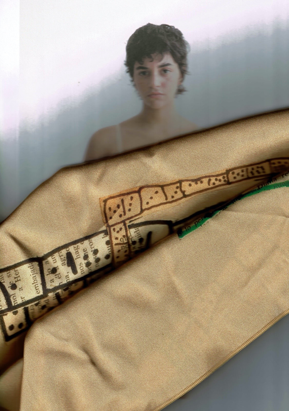 Green Domino Silk Scarf