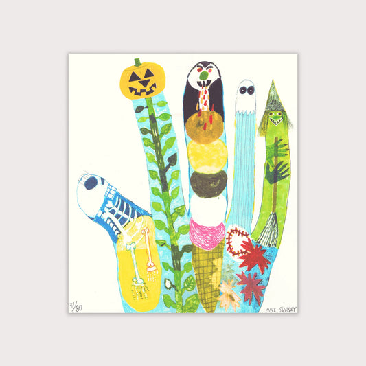 Mike Swaney Hand Embellished Riso Print